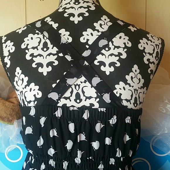 Summer dress Black song bird - Picture 4 of 7